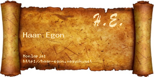 Haar Egon névjegykártya